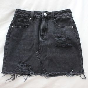 Denim Black Mini Skirt